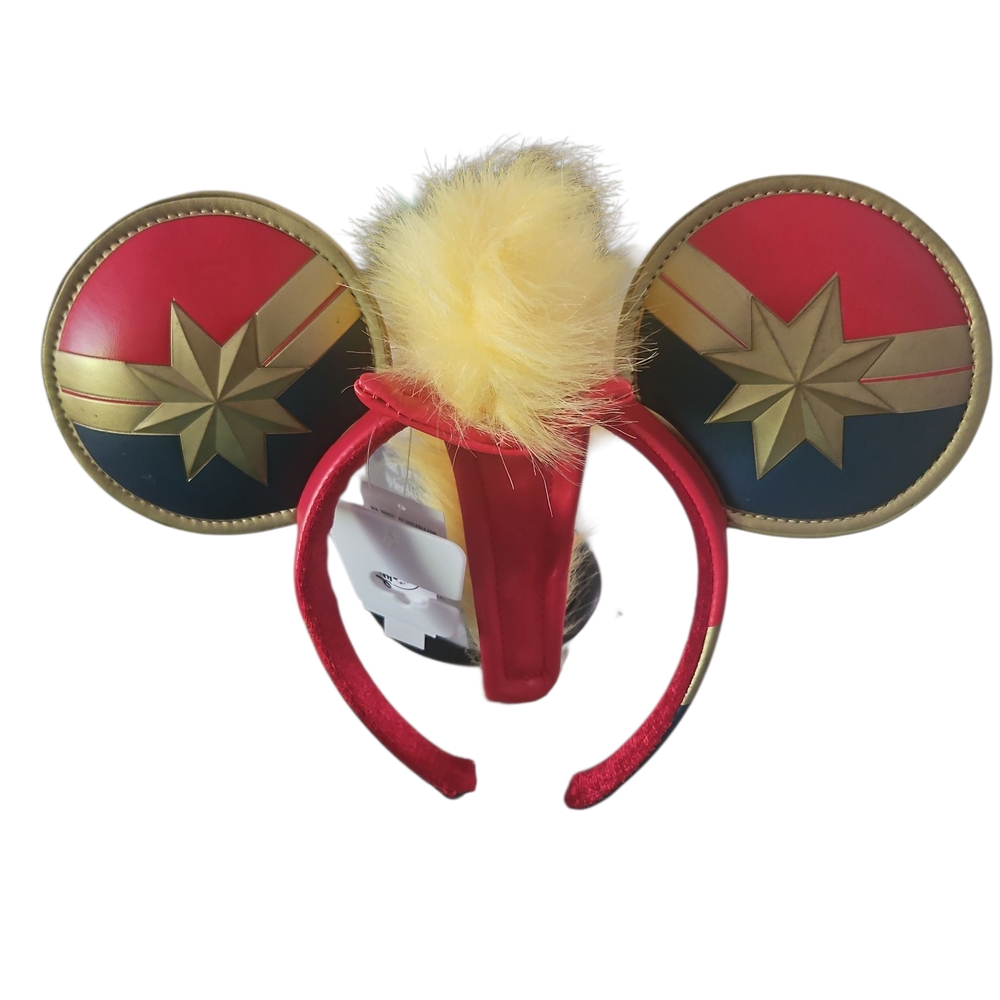 Disney Captain Marvel Mickey Ears Headband - Red and Gold
